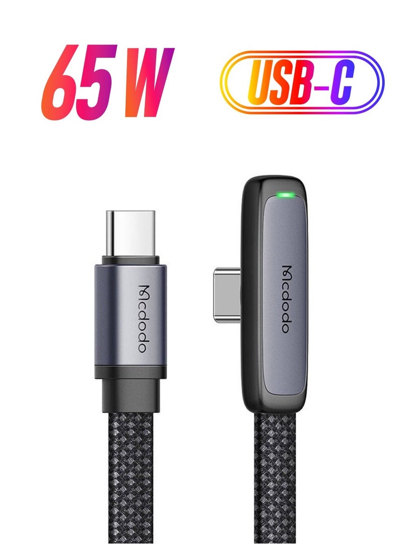 Mcdodo CA-3360 65W Type-C to Type-C 90 Degree Data Cable 1.2M - Image 1